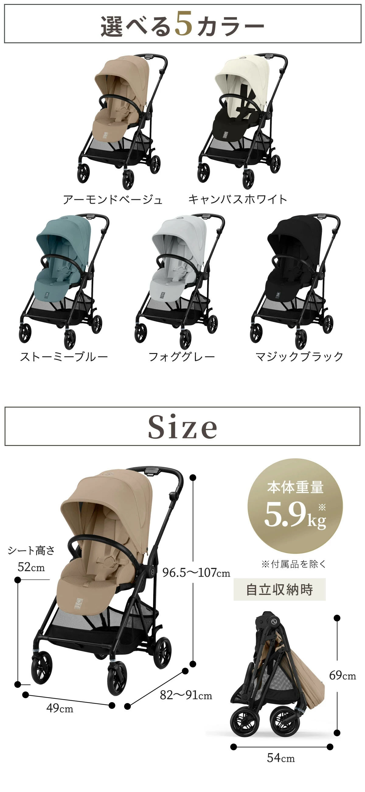 サイベックス メリオ 2025。選べる5カラー　サイズ