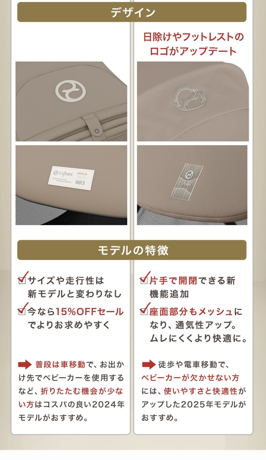 サイベックス メリオ 2025。旧モデルとのデザイン、モデルの違い