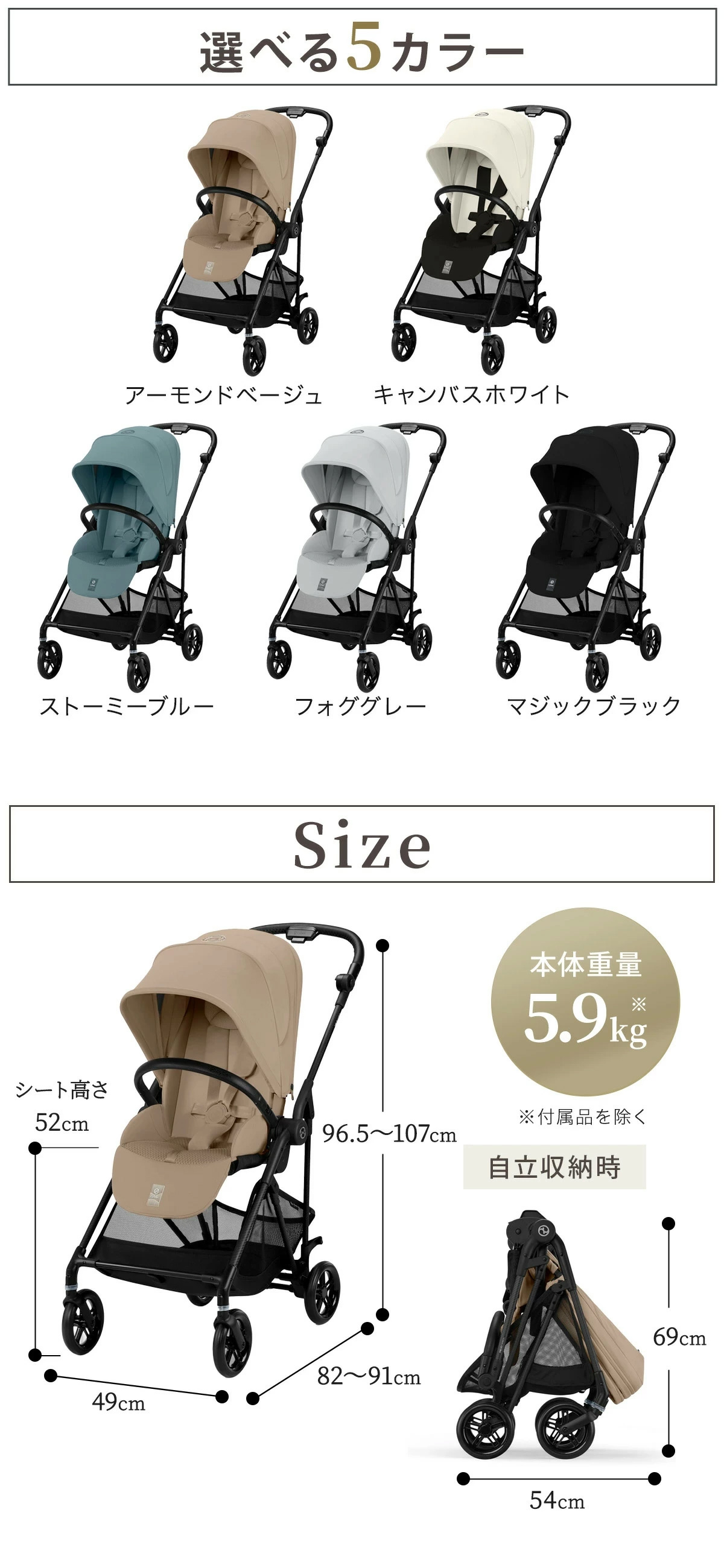 サイベックス メリオ 2025。選べる5カラー　サイズ